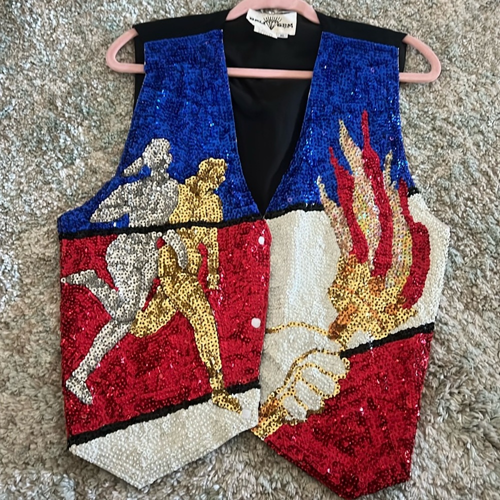 Vintage BQLU GEM sequin vest